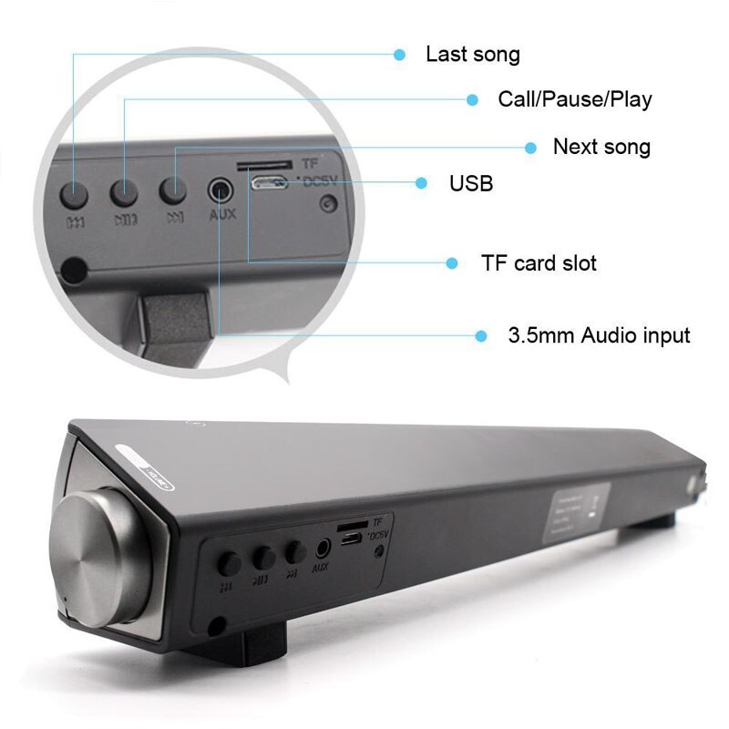 Potente Bluetooth Soundbar audio TV Soundbar LP-08 HIFI Mini Altavoz USB Antipolvere Soundbar Altoparlante Per Il Calcolatore Del PC Del Computer Tablet TV