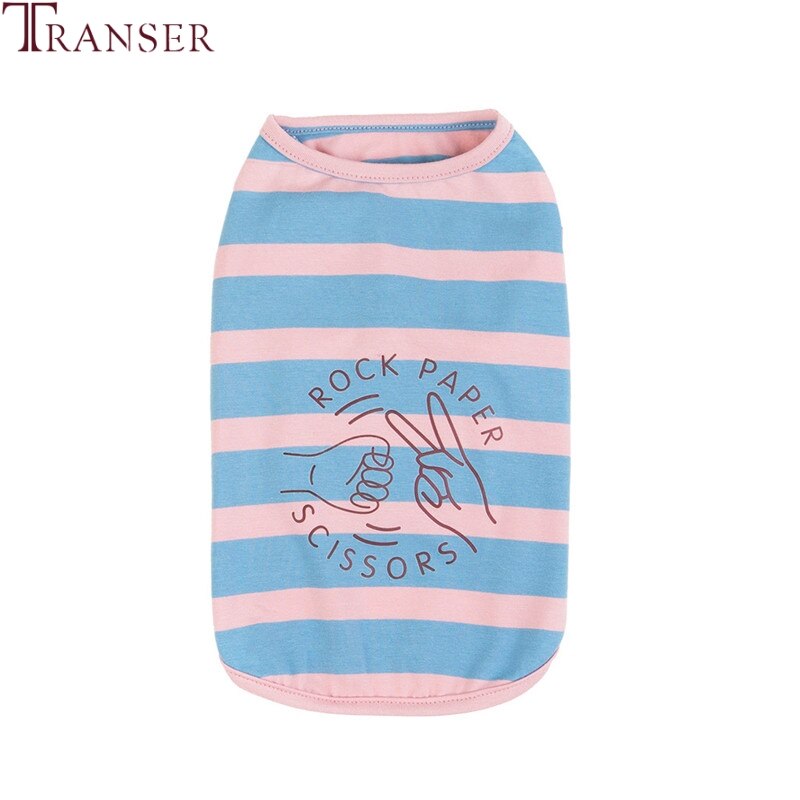 Transer ROCK papier lettre imprimer rayé chien gilet petit chien vêtements d'été chiot débardeur 205