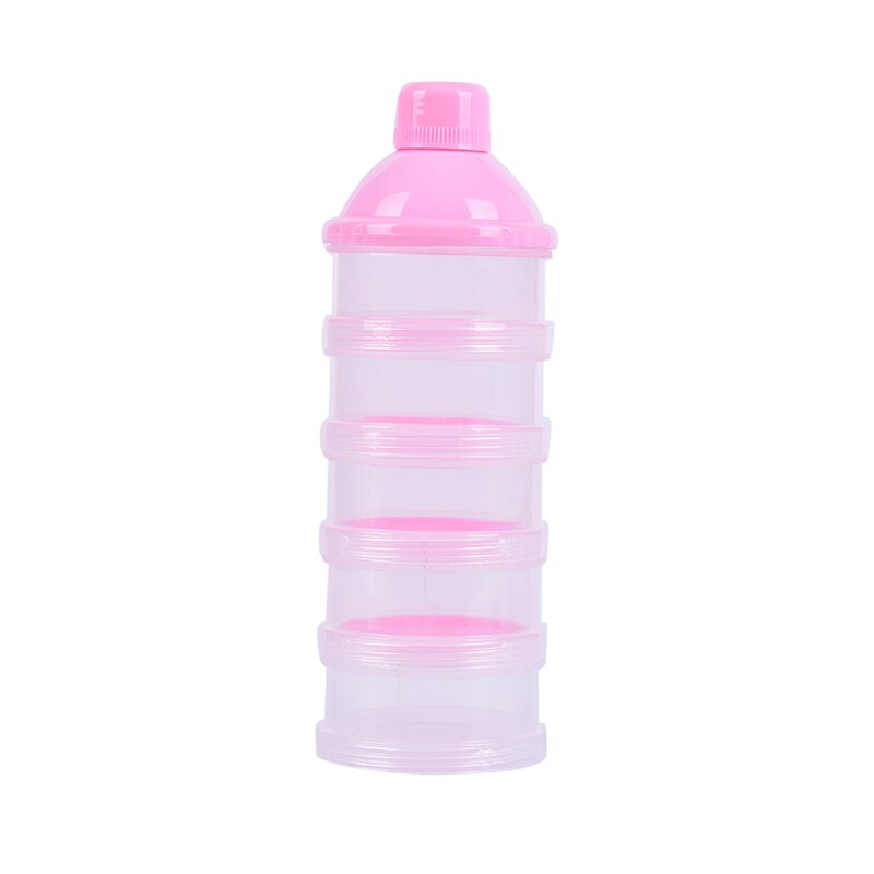 Portable Newborn Baby Milk Dispenser 5 Layers Milk Bottle Storage Container: Roze