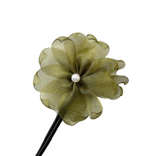 Woman Flower Donuts Twist Headband Magic Hair Bun Maker DIY Hairstyle Tool Pearl French Bud Dish Hair Accessories Sweet Hairband: Army Green