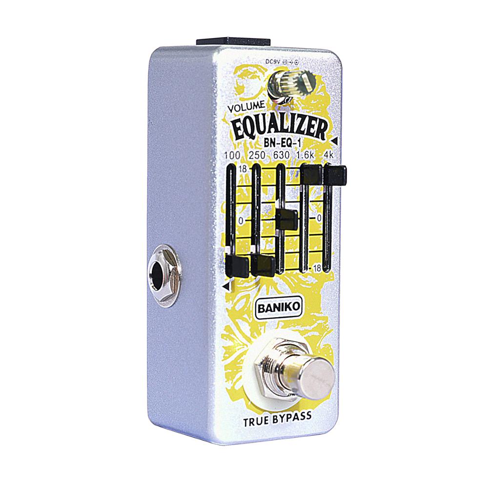 BANIKO EQ5 Pedal de efecto ecualizador de guitarra, 5 bandas EQ, carcasa totalmente de Metal, verdadero Bypass, el Pedal EQ más pequeño del mundo