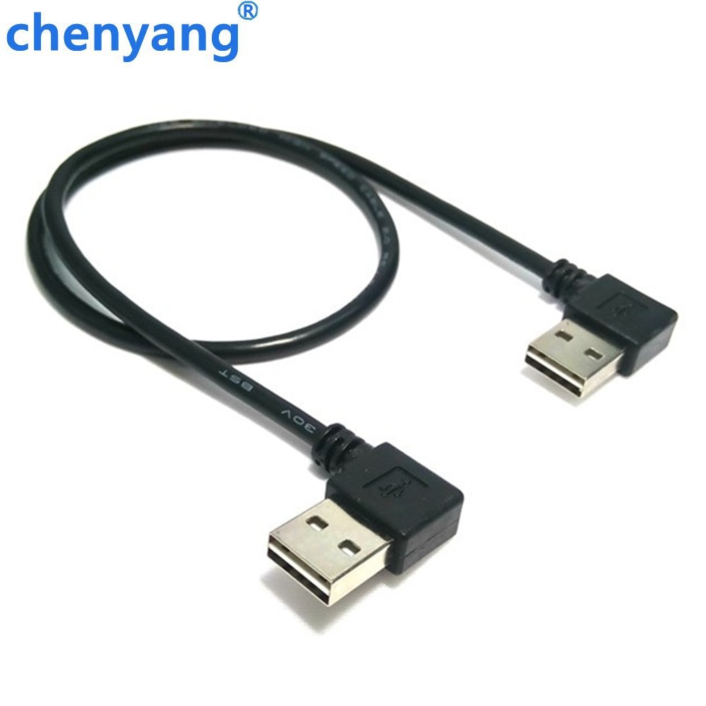 Omkeerbaar Links & Haaks 90 Graden Dubbele Elleboog USB Man Mannelijke Lading Datakabel