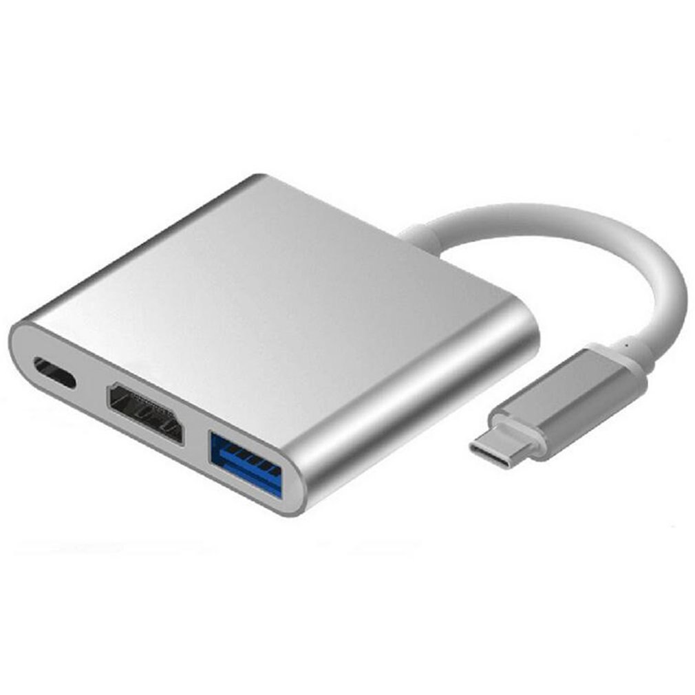 3 In 1 Tragbare Usbc zu Hdmi 3,1 Konverter Adapter Typ c zu hdmi HDMI/USB 3.0/Typ C adapter Typ-C Aluminium Für Macbook