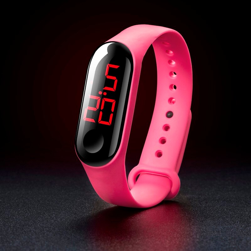 Deep 50M-relojes electrónicos deportivos luminosas para hombre y mujer, relojes de pulsera digitales F1211, LED rojo, resistente al agua: D