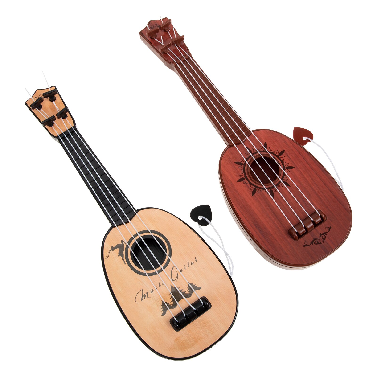 2Pcs Early Learning Ukulele Educational Instrument Mini Ukulele Kid Plaything