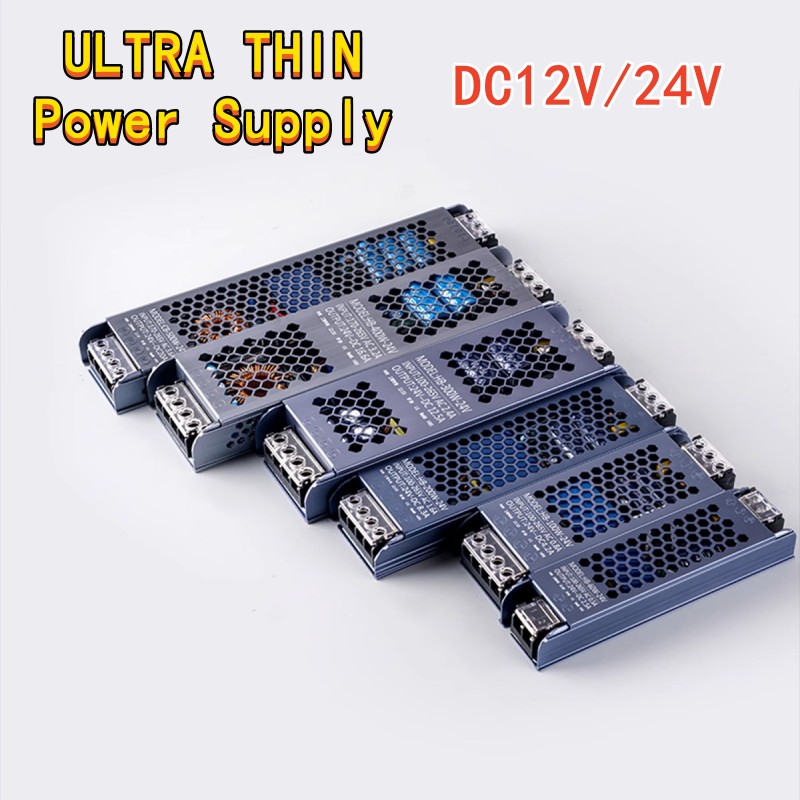 Ultradünnes LED-Netzteil DC 12V 24V Beleuchtungstransformatoren 60W 100W 150W 200W 300W 400W LED-Treiber A/D-Konverter für LED-Streifen