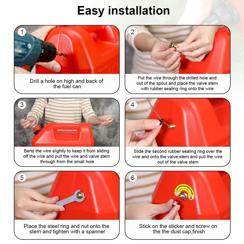 Universal Car Fuel Gas Can Vent Caps Stainless Steel Gas Can Replacement Vent Plug Gas Jug Vent Caps