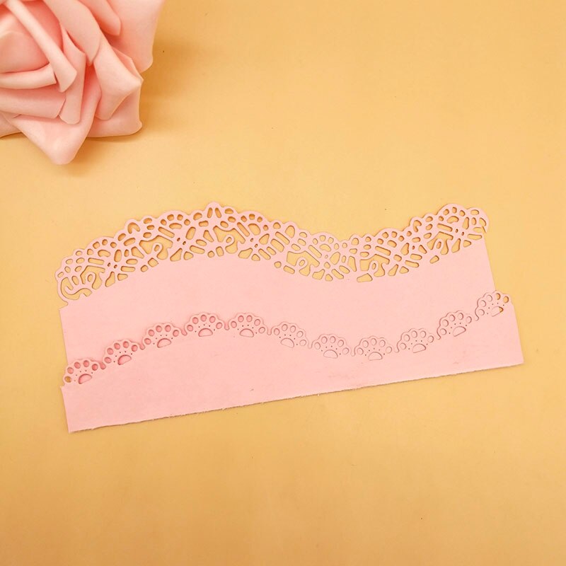 Flower Floral Curved Lace Edge Border Metal Cutting Dies Stencil for DIY Scrapbooking Album Decorative Paper Cards Making Craft