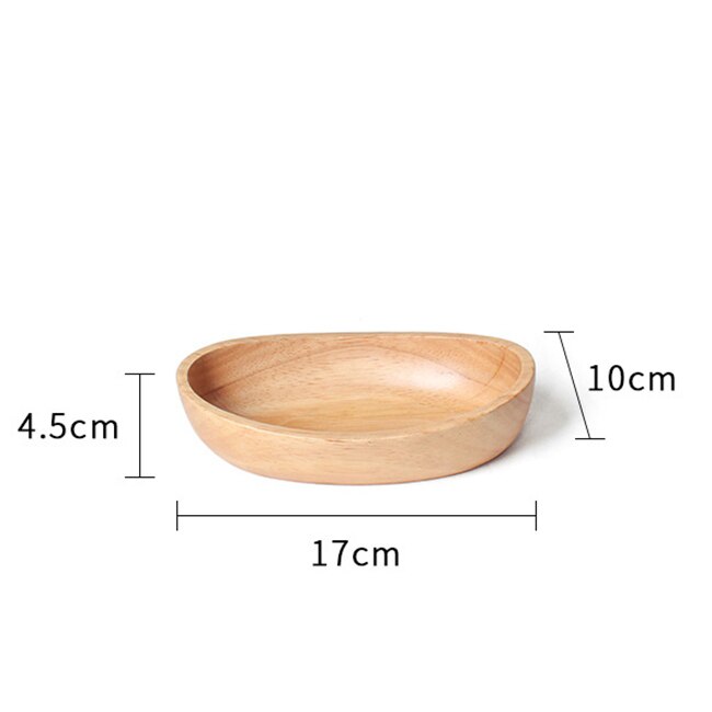 Boat Shape Serving Bowl for Fruits or Salad, Solid Oval Wooden Bowl: M