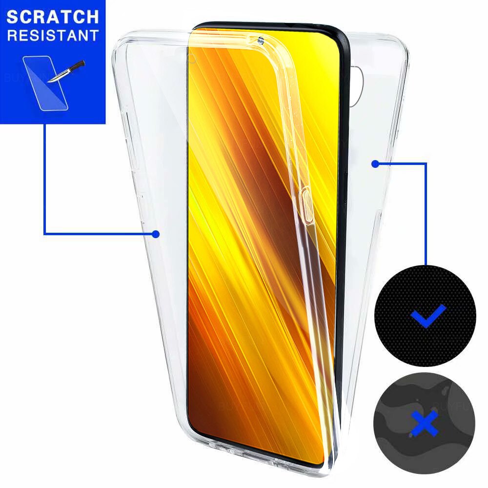 PocoX3 NFS Obudowa nowy futerał ochronny 360 stopni dla Xiaomi Poco X3 X 3 3X NFC przezroczysty TPU miękki silikon Shckproof Coque Fundas