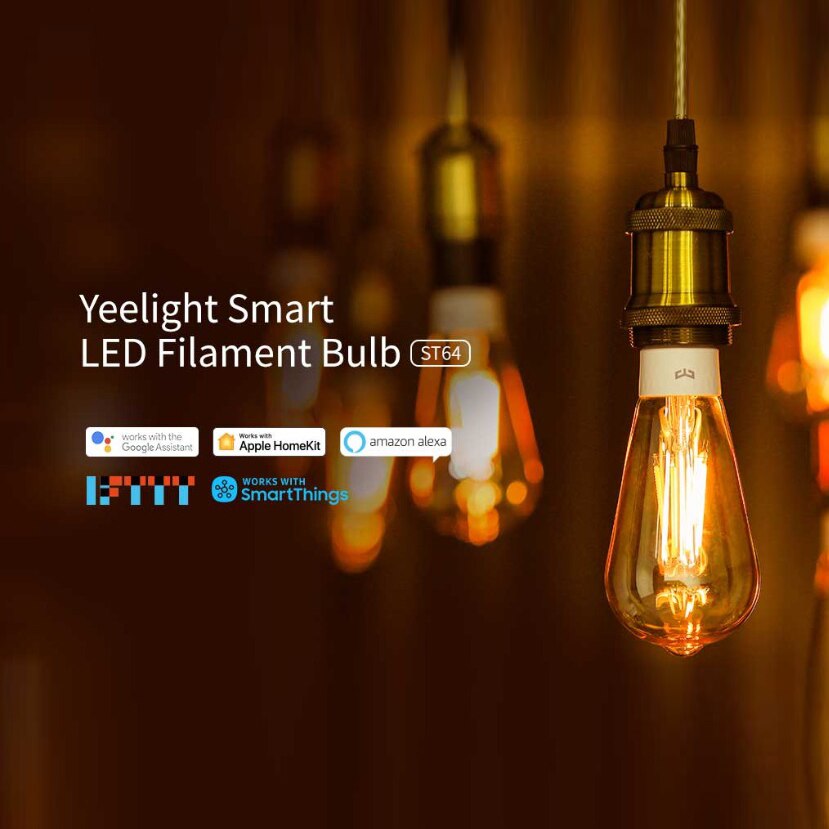 Original Yeelight Smart LED Filament Bulb YLDP23YL 500 Lumens 6W Lemon Smart bulb Work for Apple homekit Smart Home APP