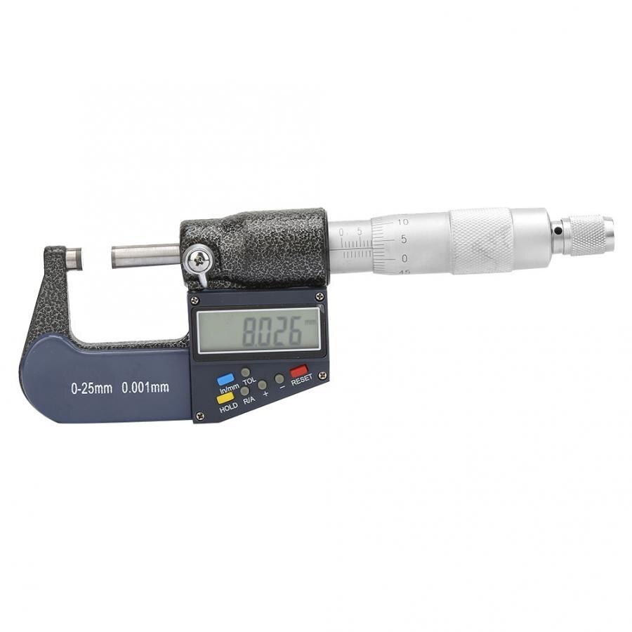 1 pcs 0-25mm Electronic Digital Micrometer 0.001mm Thickness Gauge and Wrench Set Micrometro Interior Measuring Tool