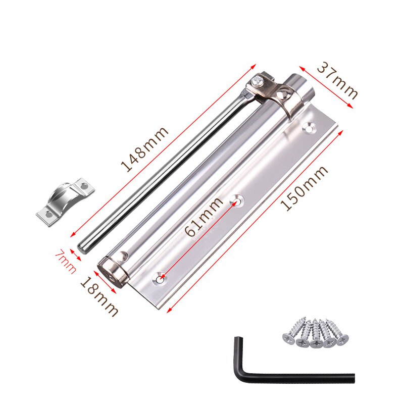 Cierre de puerta automático ajustable, dispositivo de cierre de puerta automático con resorte, de aleación de aluminio, adecuado para muchos tipos de puertas: Gasket-small