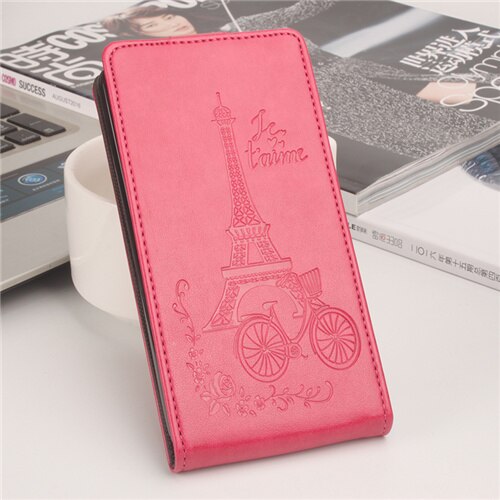 Hongbaiwei voor nokia 5 hoesje, reliëf leren hoesje voor nokia 5 flip case, verticale achterkant, magnetische beschermhoes: Ta roos