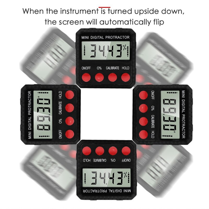 Newangle Gradenboog Universal Bevel 360 Graden Mini Elektronische Digitale Gradenboog Inclinometer Tester Meetinstrumenten