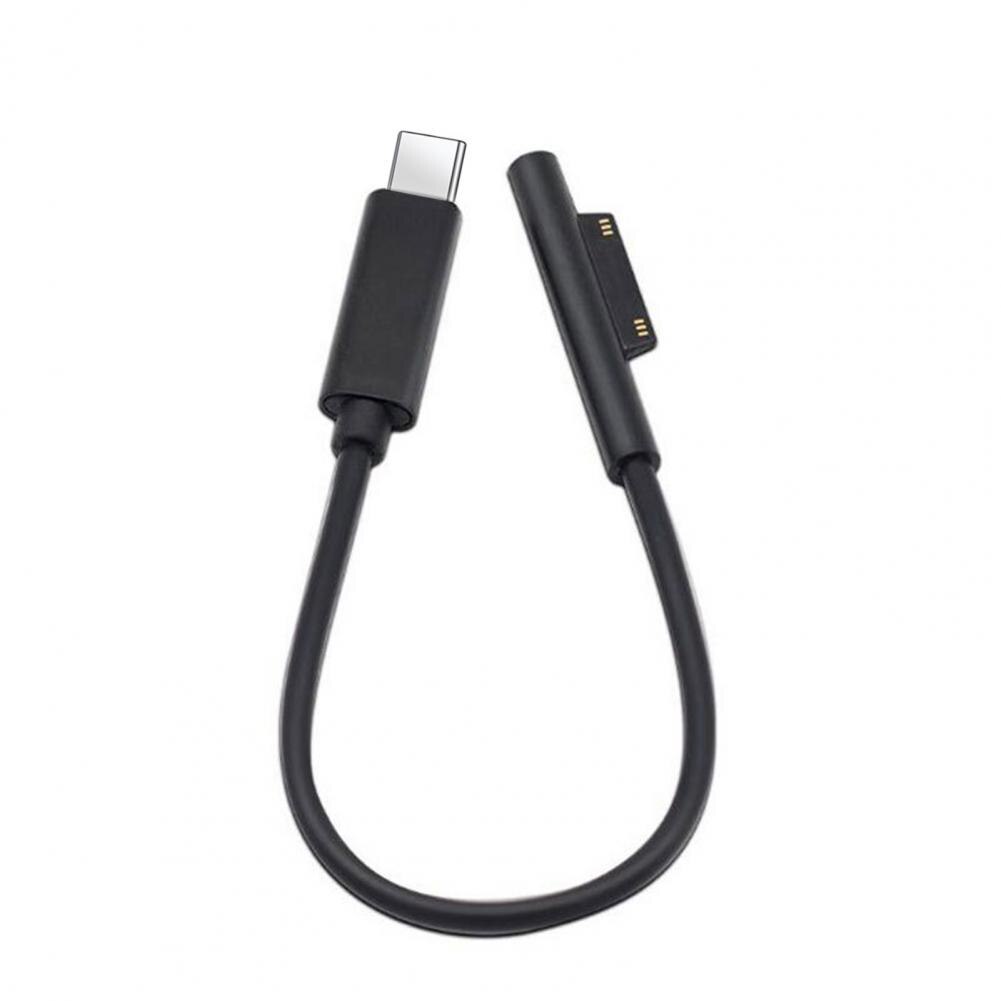 Cable de carga 3A tipo c 1/1.5/1.8m para ordenador portátil, cable de carga para Surface Pro 3/4/5/6: Black 100cm