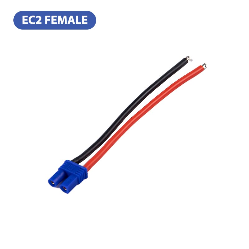 Connecteur mâle/femelle EC2/EC3/EC5, câble en queue de cochon, fil de Silicone, batterie RC Lipo, offre spéciale,: EC2 female
