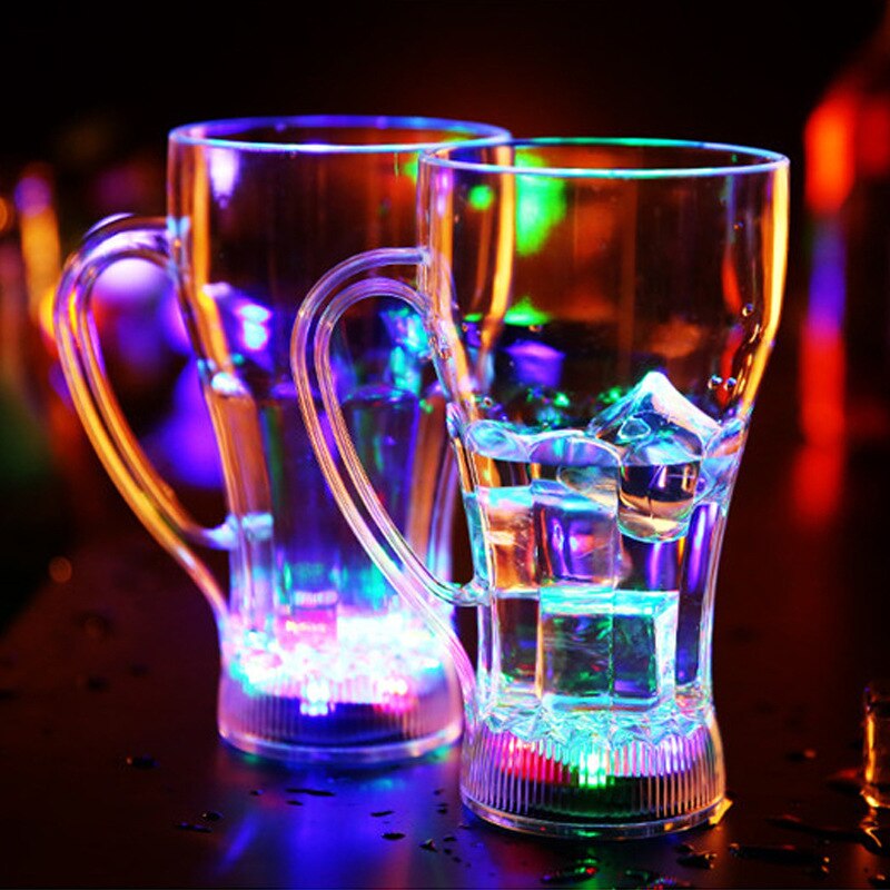 Luminous Mug Led Colorful Luminous Beer Mug, Water Induction Pineapple Mug, Bar Dragon Mug, Cheer Supplies: Coke cup with handle