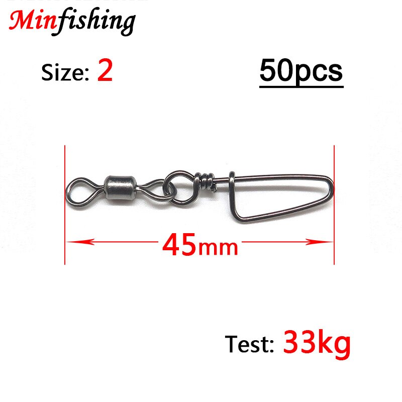 Minfishing 25 st/lot svivlar fiske ms+hx rullande svirvel med båge karbinhake locktillbehör fiskeredskap: Mshx -2-50