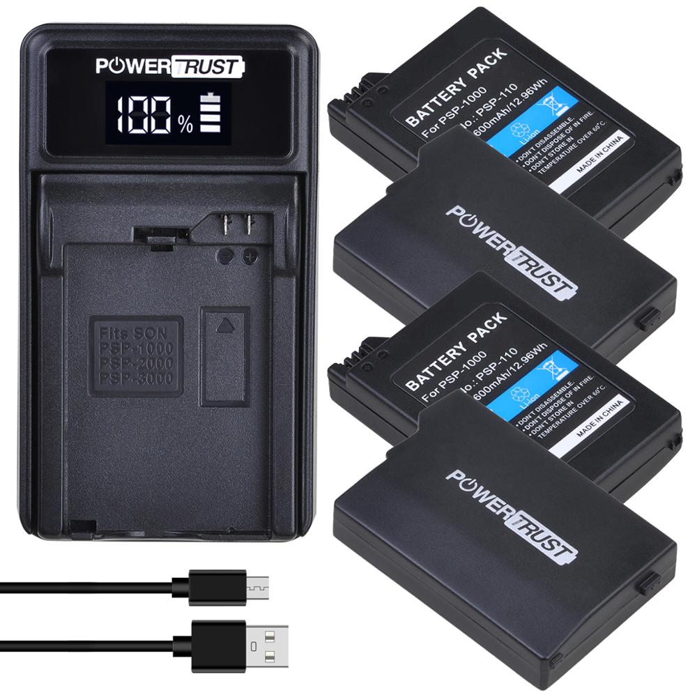 Powertrust 3.6V 3600 Mah PSP-1000 PSP1000 Oplaadbare Batterij Voor Sony 98523, PSP-1001, PSP-110: 4Battery and charger