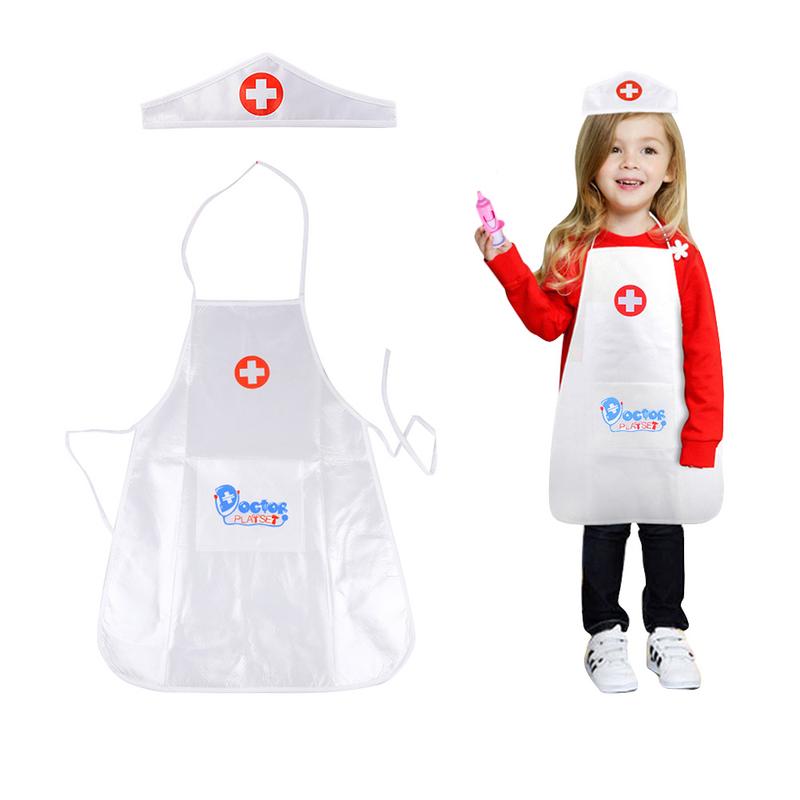 Children's Role Play Costume Doctor's Overall White Gown Nurse Uniform Nurse Uniforms Role Play Halloween Party Wear Fancy
