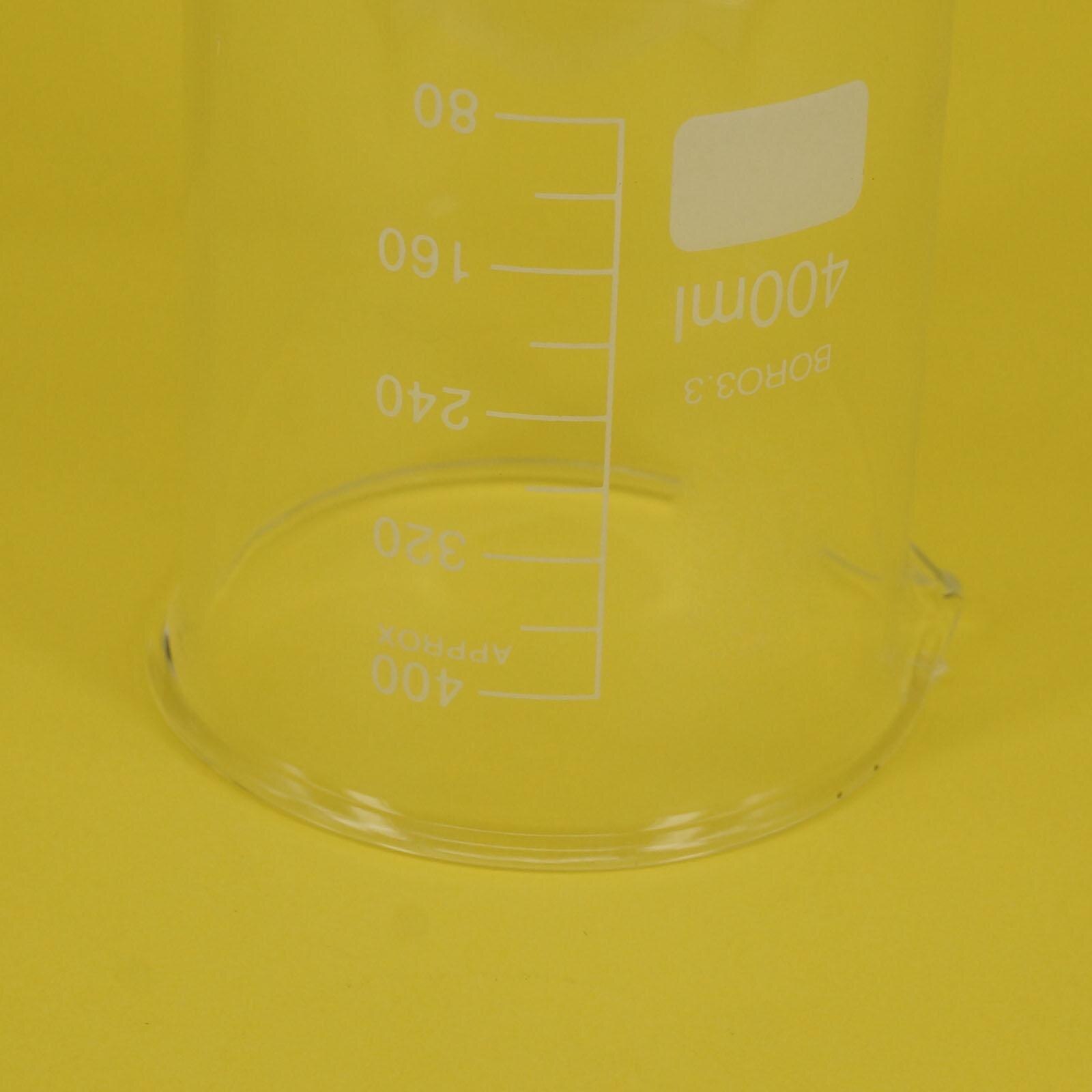 400ML Low Form Beaker Chemistry Lab G3.3 Borosilicate Glass Heavy Wall