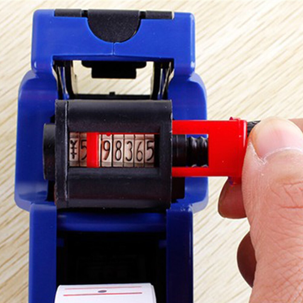 Máquina de etiquetas de precio para supermercado de oficina, Manual, tienda de comestibles, herramienta de mano, centro comercial, 8 dígitos, fabricante de etiquetas preciso: Azul