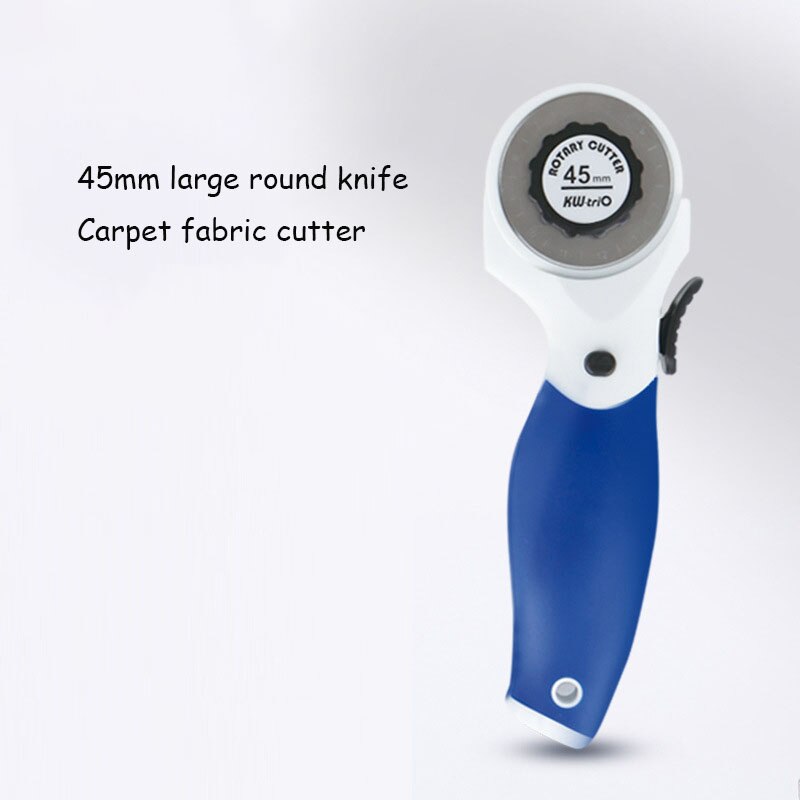 45mm Large Round Knife Cloth Cutter One-handed Operation Carpet Cloth Cloth Cutter Leather Cutter Utility Knife: Blue 45mm