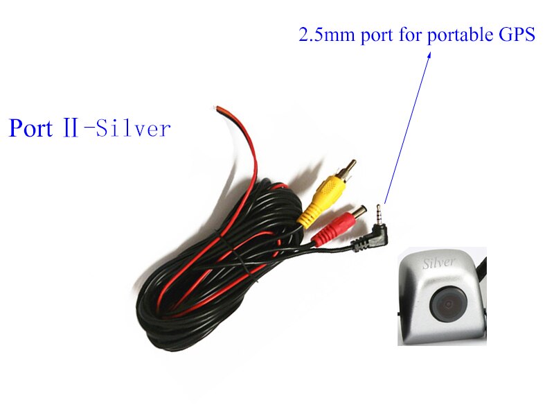 Wired Universal HD CCD Car Rear view Backup Reverse Parking Camera Black Chromed White Silver Camera 170 degrees: Portable GPS Silver