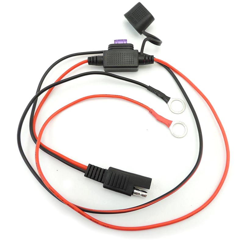 Terminal tipo O a línea de enchufe SAE automotriz, conector de Cable DIY, 18awg, aproximadamente 68cm, batería SAE, Cable de bricolaje, alimentación de CC