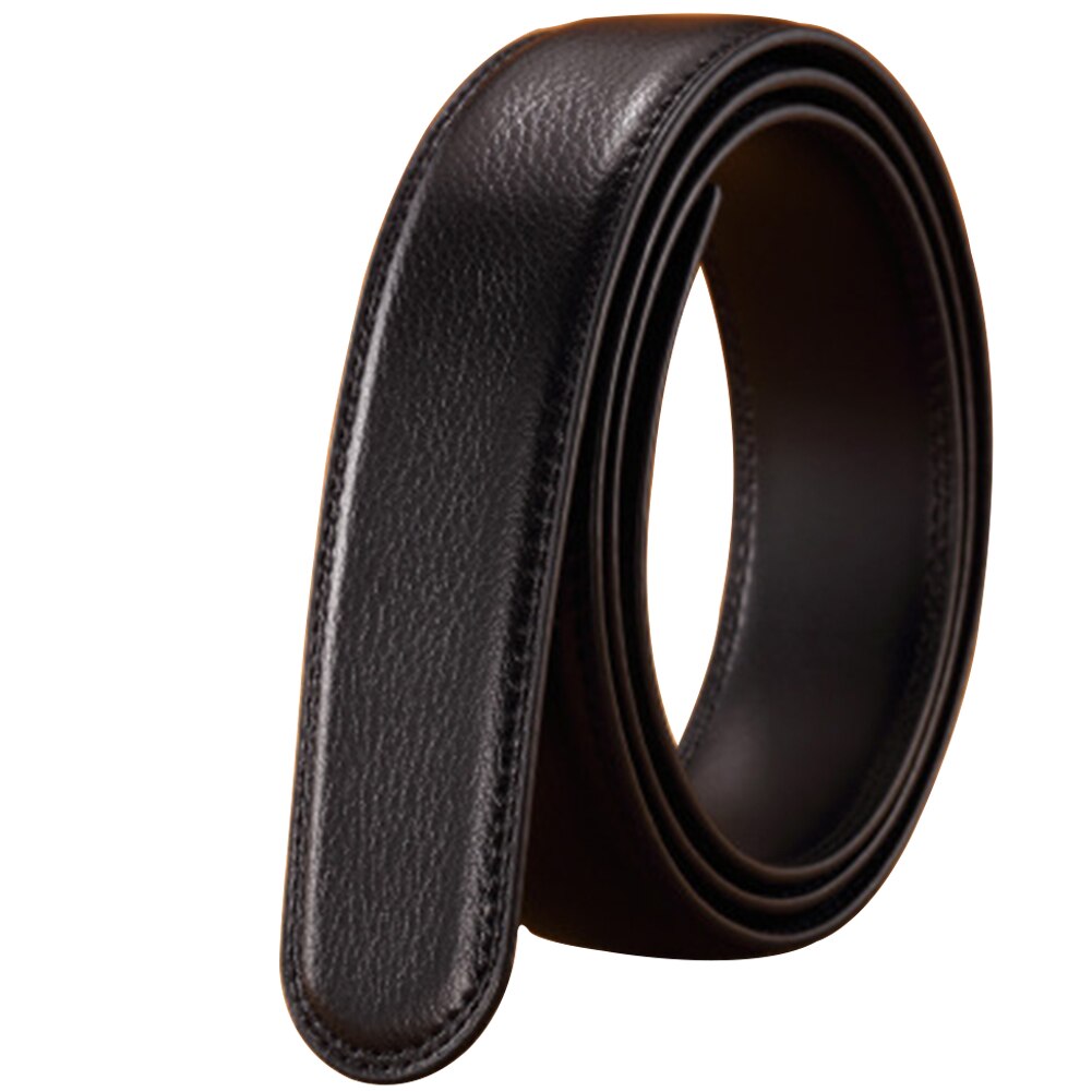 Automatic Ribbon Without Buckle Men's Belt Leather Vintage Headless Waist Strap Luxury Durable Business 14 Lines: Black