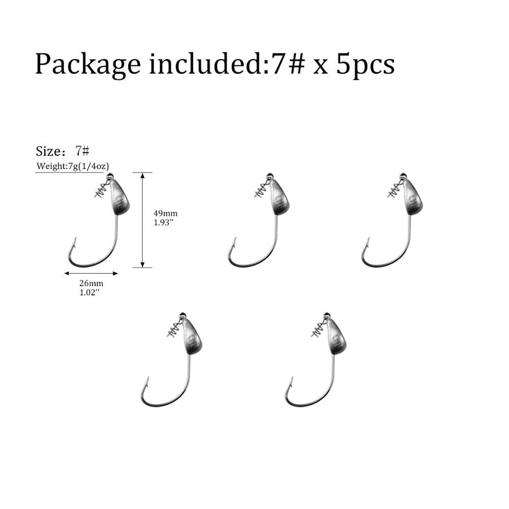 5 stücke Blei Jig Kopf Angelhaken 3,5g 5g 7g 10g 15g 18g 21g Schraube Jig Haken Angelgerät Jigköpfe Angelhaken Mit Spirale Schraube: 5pcs 7g