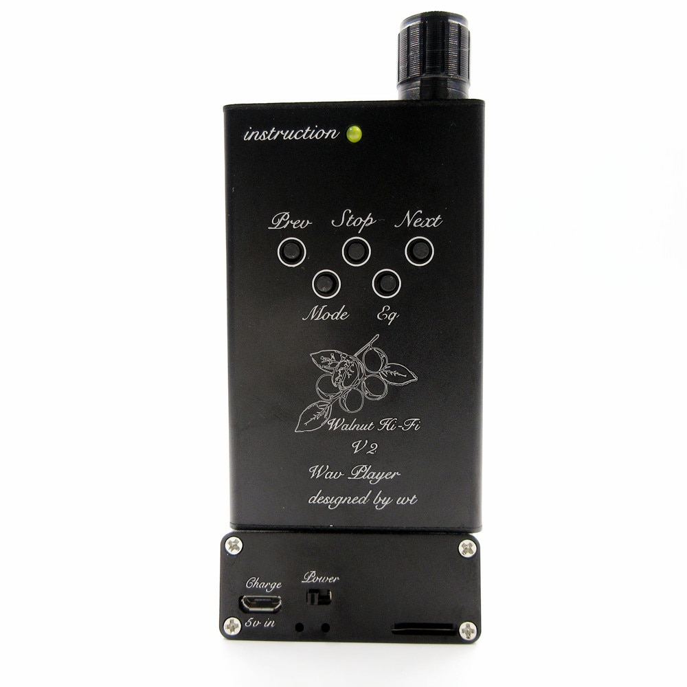 FENGRU DIY Walnut V2S MP3 Lossless Music MP3 HiFi Music Player Support 32GB TF Card Expansion and Support Headphone Amplifier