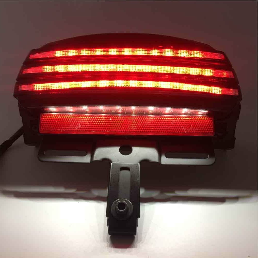 Motorcycle Tri-Bar Fender LED Tail Brake Light For Harley Dyna Fat Bob Softail FXST FXSTB FXSTC FXSTS FLSTSB 2006-later