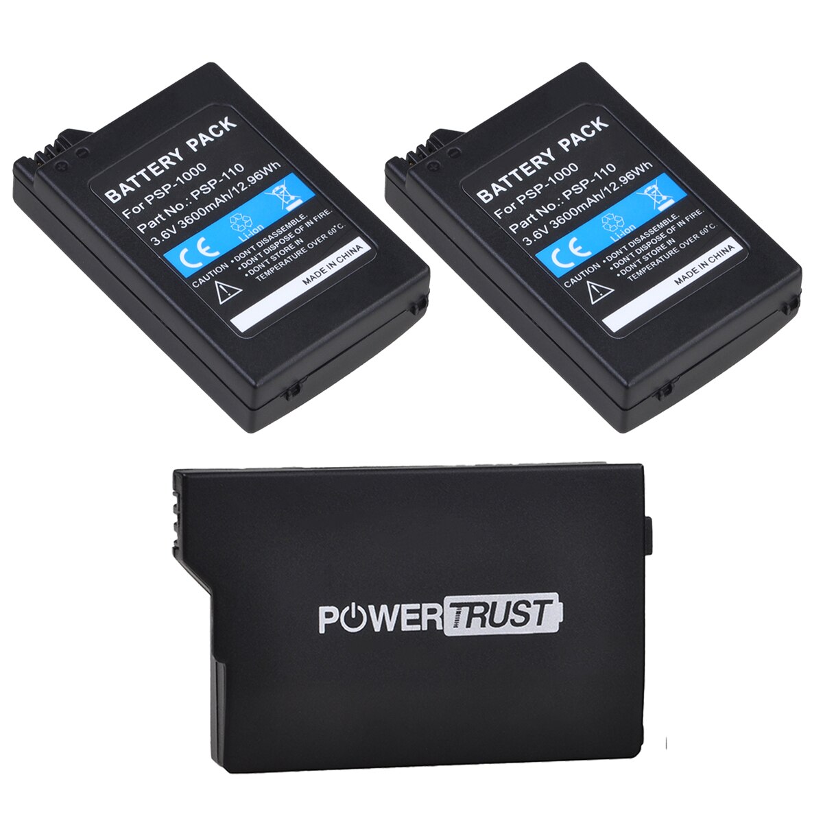 3600mAh PSP1000 Battery / PSP-1000 Battery Charger for Sony PSP-110 PSP-1001 PSP 1000 PlayStation Handheld Console: 3x Battery