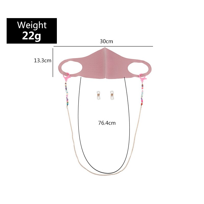 Handy & Convenient Safety Mask Rest Ear Holder Rope Beads Butterfly Rose Flower Neck Strap Mask Lanyard DIY Accessories 1PC