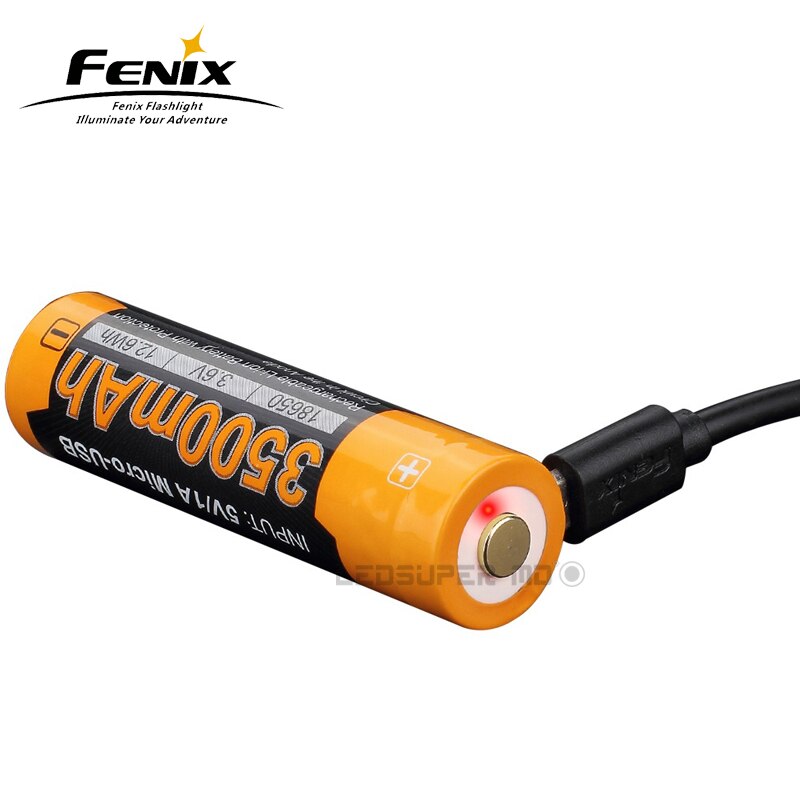 USB Rechargeable Fenix ARB-L18-3500U 18650 Li-ion Battery 3500mAh with Micro-USB Charging Port