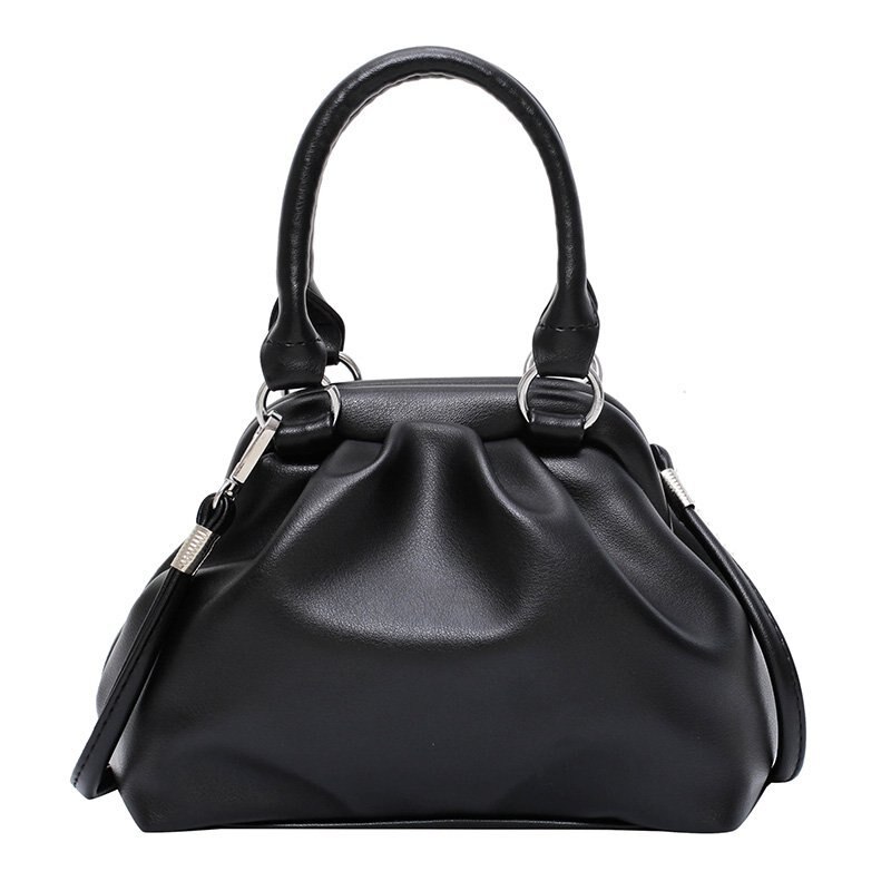 Bolsa feminina de luxo bolsa e bolsa 2020 novo estilo nuvem bolsa embraiagens cinta crossbody saco cor sólida cmessenger bolsa de ombro: Black shoulder bag