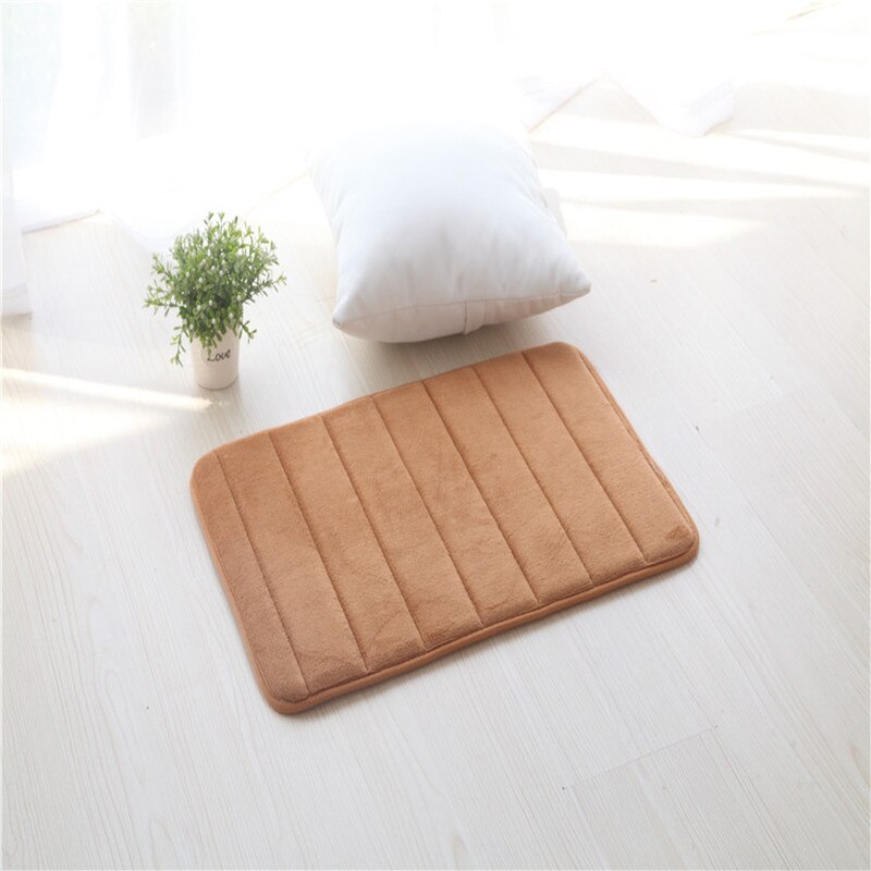 Badkamer Tapijt Geheugen Katoen 50*80Cm Badkamer Mat Badkamer Horizontale Streep Tapijt Absorberende Non-Slip Mat Badkamer