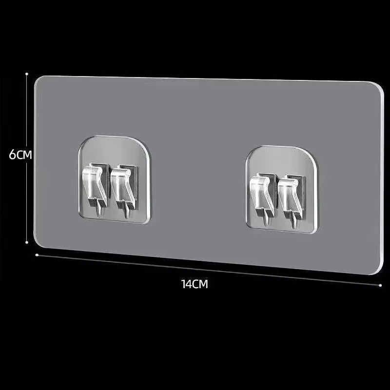 1–60 Stück Klebehaken, transparent, für Zuhause, Acryl, starke selbstklebende Haken, Badezimmer, Küche, Klaue, Schnalle, Aufhänger, Wandbehang, Regal: L / Licht Grau