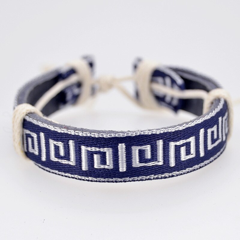 ABL093 (1), heldere Etnische Folk Bloem Katoen Linnen Armband Retro Handgemaakte Koord Borduren Hippie Vriendschap Wrap Armbanden Vrouwen