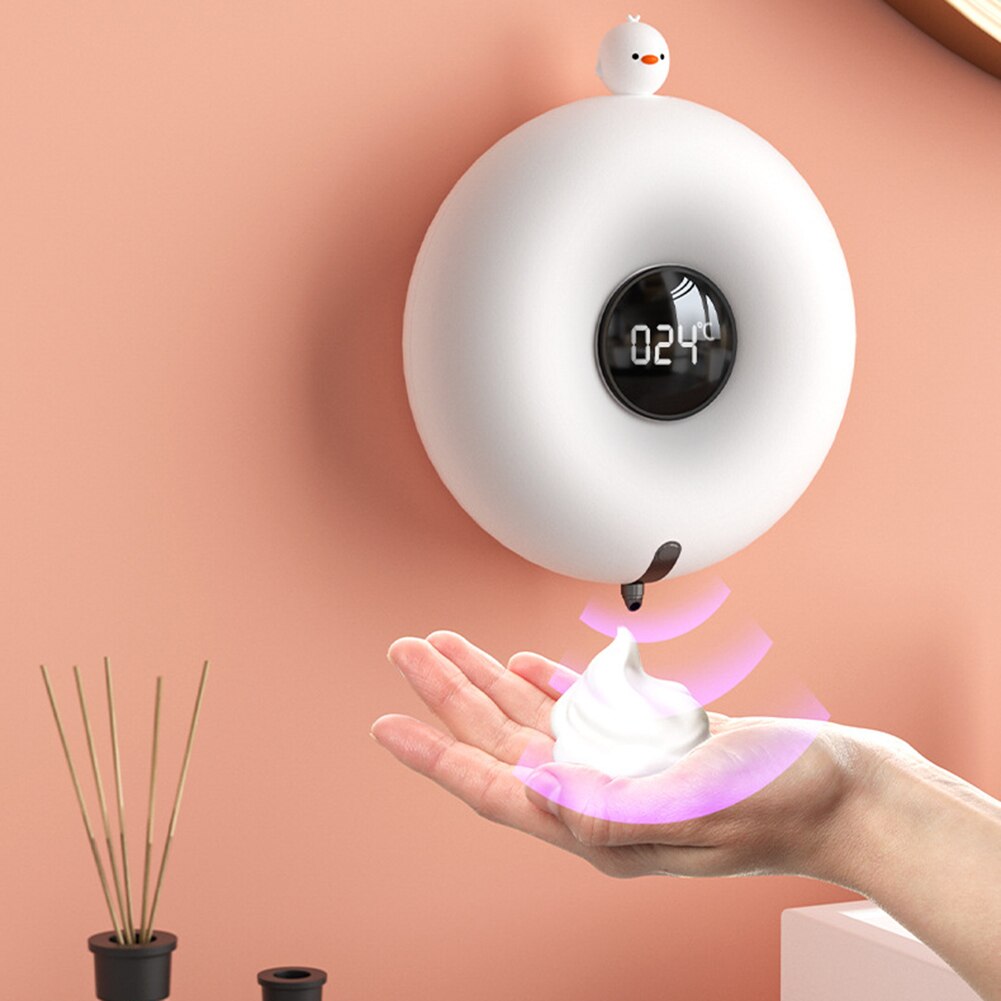 Automatic Soap Dispenser Intelligent Induction Hand Washer LED Temperature Display Wall-mounted Foam Soap Dispenser Kitchen Tool