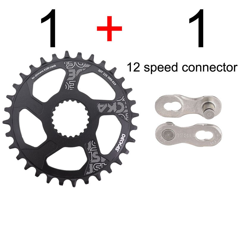Deckas direct mount kettingblad rond voor 12 speed shimano  m9100 m8100 m7100 32 34 36 38t kettingblad  mt 900 9100 8100 7100 12s: 32 en 12s connector