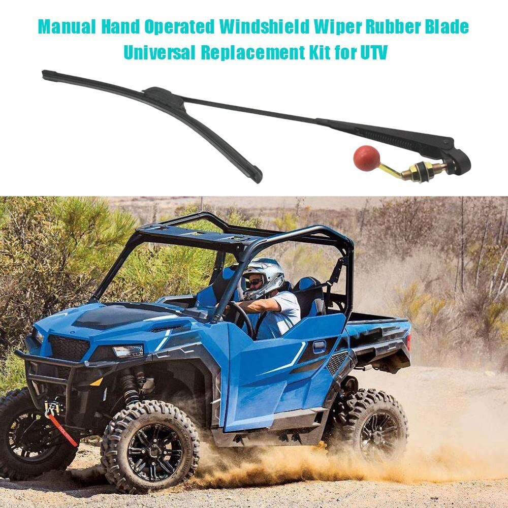 Manual Hand Operated Windshield Wiper Rubber Blade Universal Replacement Replacement Kit For UTV