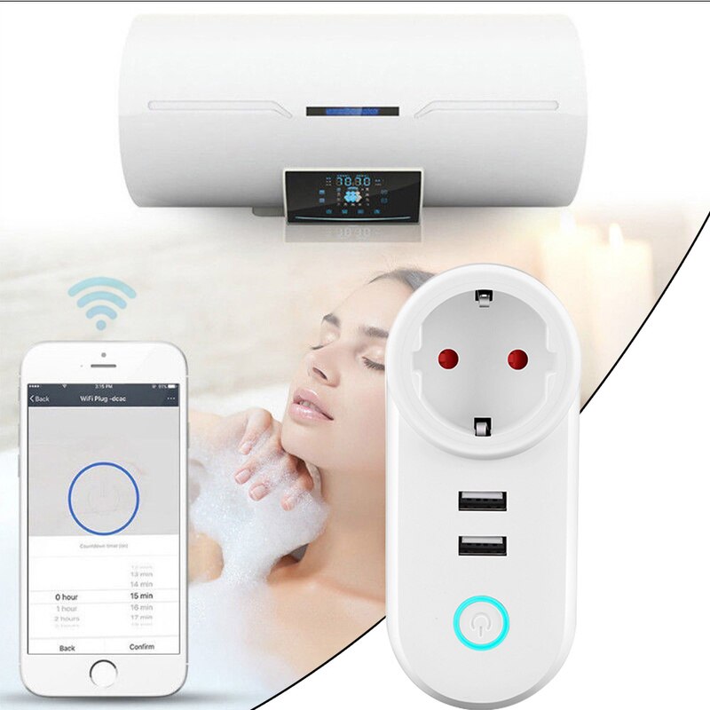 WIFI Smart Plug With Dual USB Ports Timing Socket ... – Vicedeal