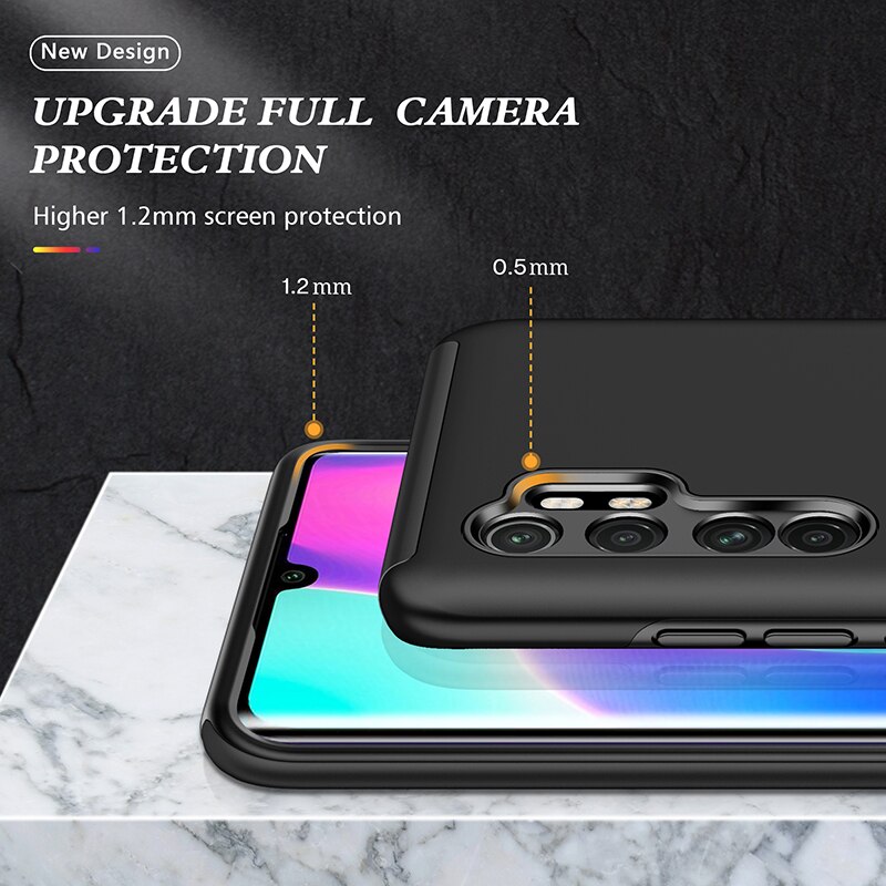 Coque blindée antichoc pour Xiaomi Mi Note 10 Lite, avec anneau métallique magnétique et support de protection arrière