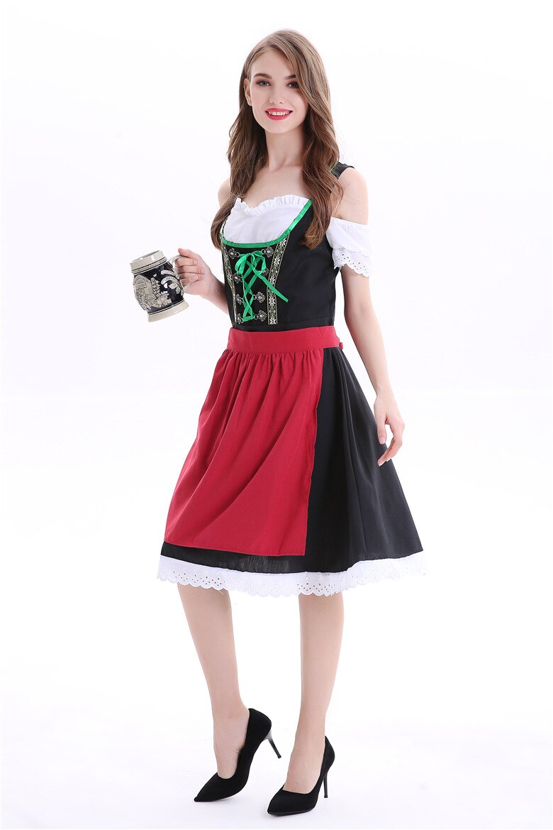 Duitsland Dames Oktoberfest Bier Meisje Meid Kostuum Dirndl Serveerster Korte Heidi Fancy Dress