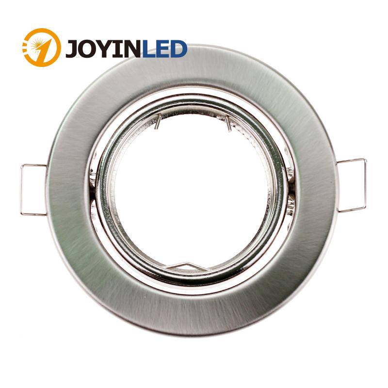 Rund nikkel innfelt ledet taklys justerbar ramme  MR16 gu10 pære armatur downlight holder