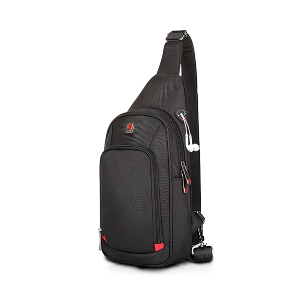 BALANG Crossbody Tassen voor Mannen Messenger Bag Borst Pak Toevallige Zak Waterdichte Nylon Schouderriem Pack: C10-BlackSmall