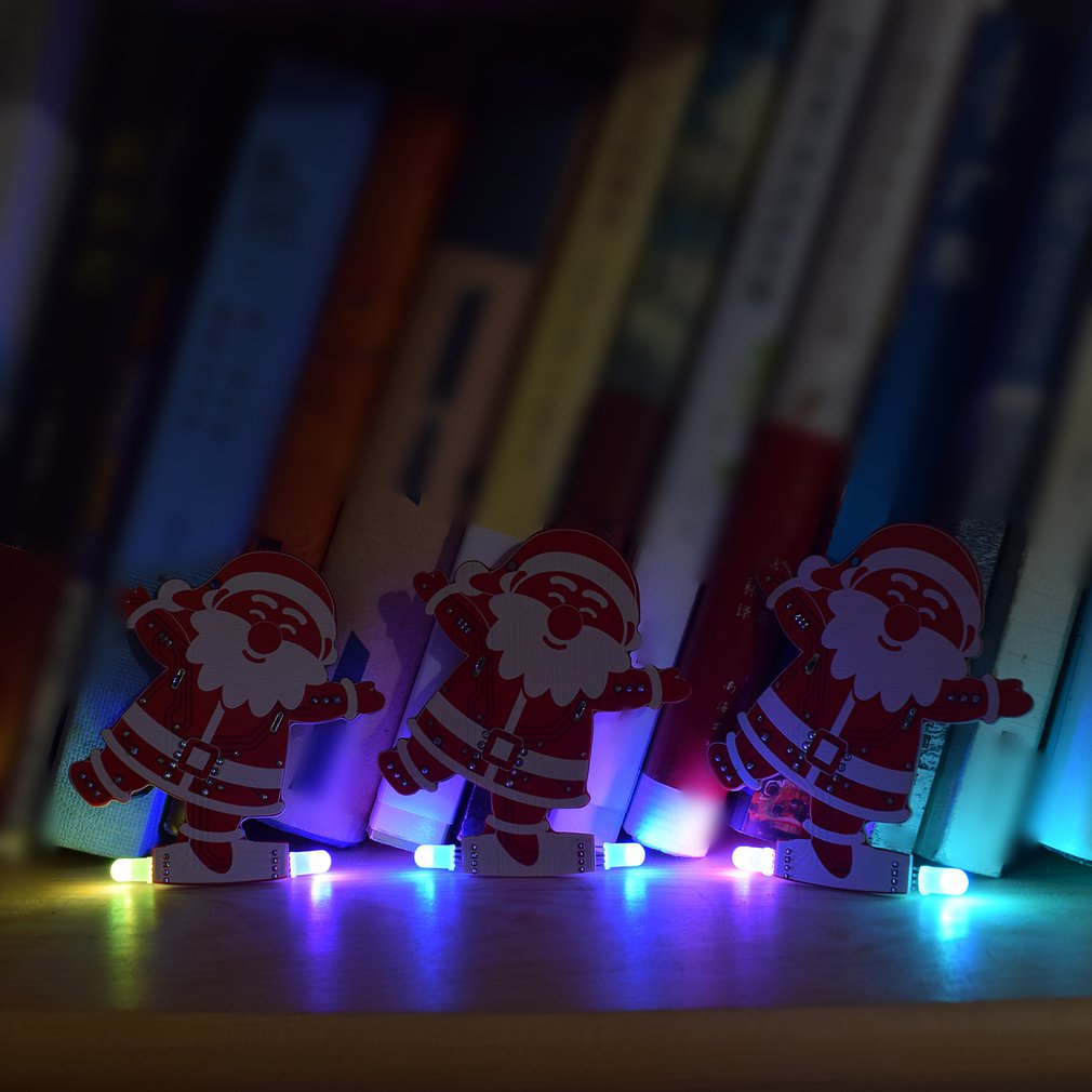 Diy julemanden juletræsdekoration vedhæng musik kit 7 led lys tændes automatisk